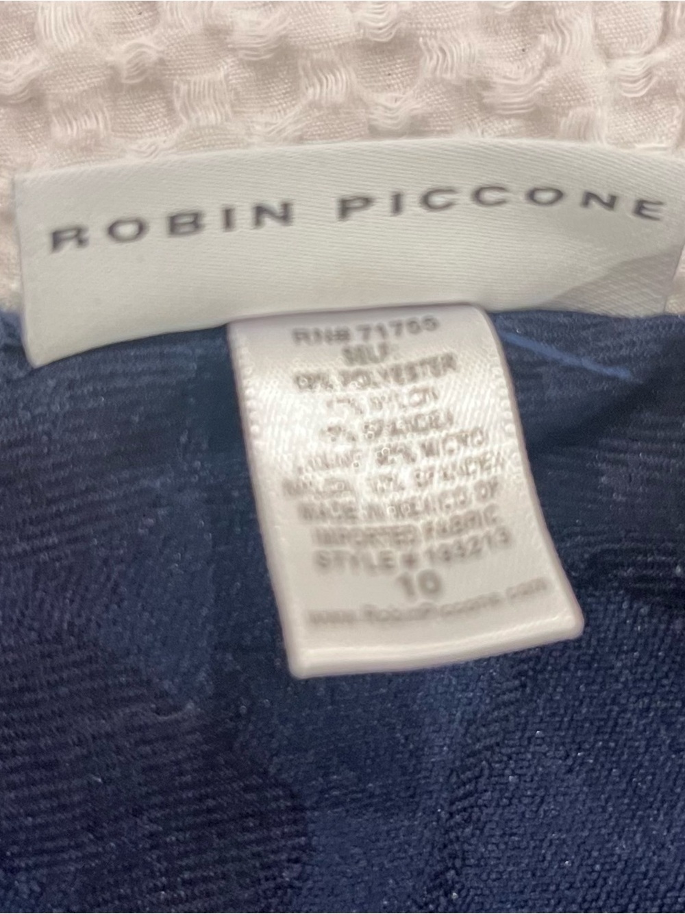 Robin Piccone Navy Floral Jacquard One-Piece Swimsuit - Picture 6 of 6